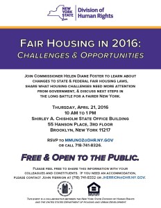 NYSDHR - Fair Housing Forum 2016