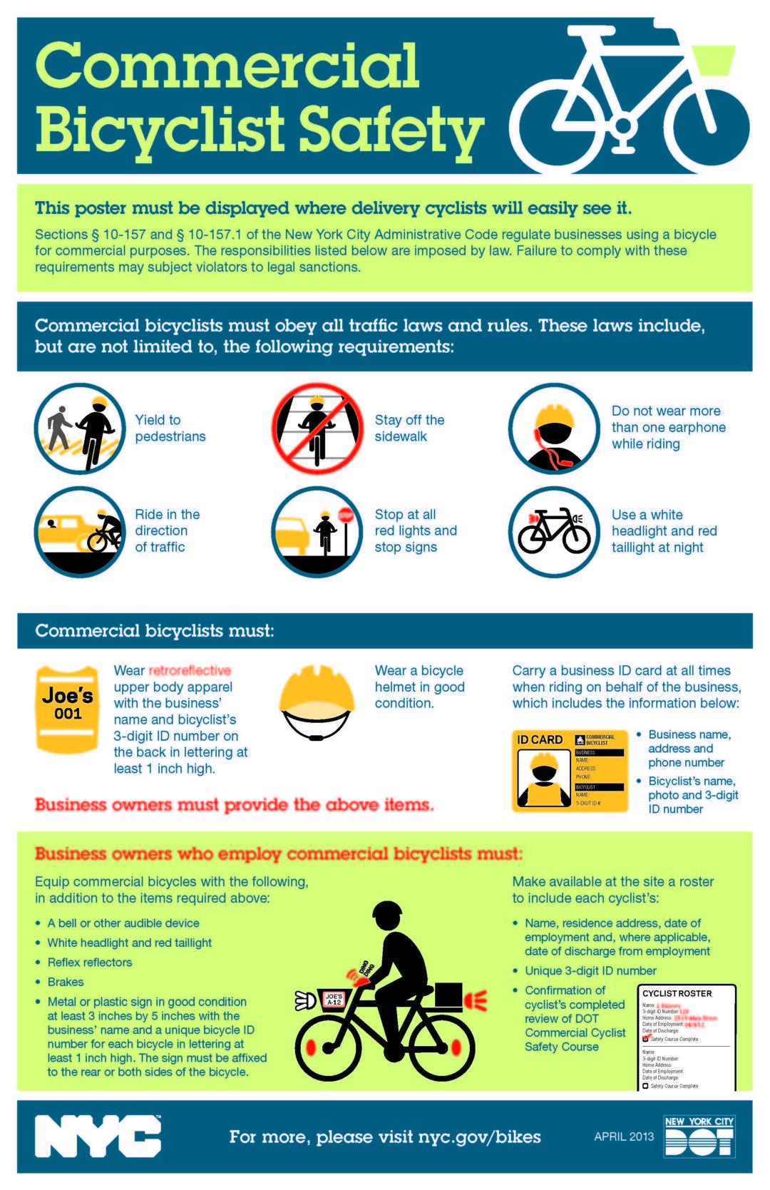 Commercial Bicyclist Safety Tips | Community Board 8 Brooklyn