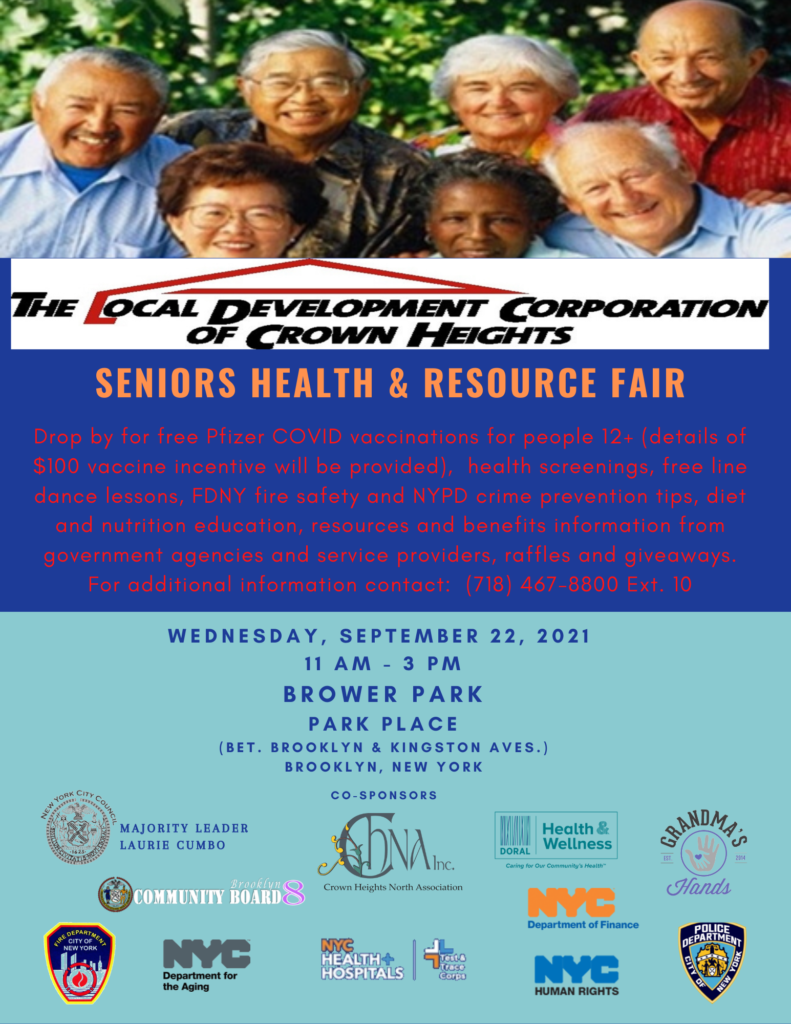 Senior Health Fair Sept. 22, 2021 Community Board 8 Brooklyn